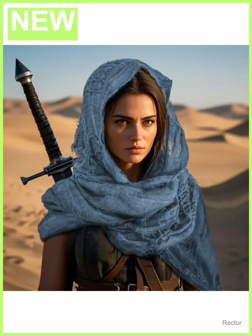 Hooded Shawl with Viking Brooch Medieval Cloak Renaissance Costume Cape Cotton